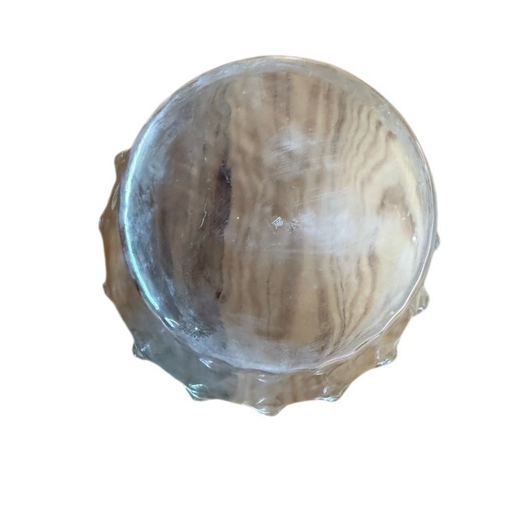 Princess House Exclusive Clear Swirl Ruffled Rim Glass Serving Bowl 12.5 crystal - Picture 4 of 6